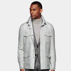 Suitsupply 36R Houndstooth William Shirt Jacket $449 MSRP